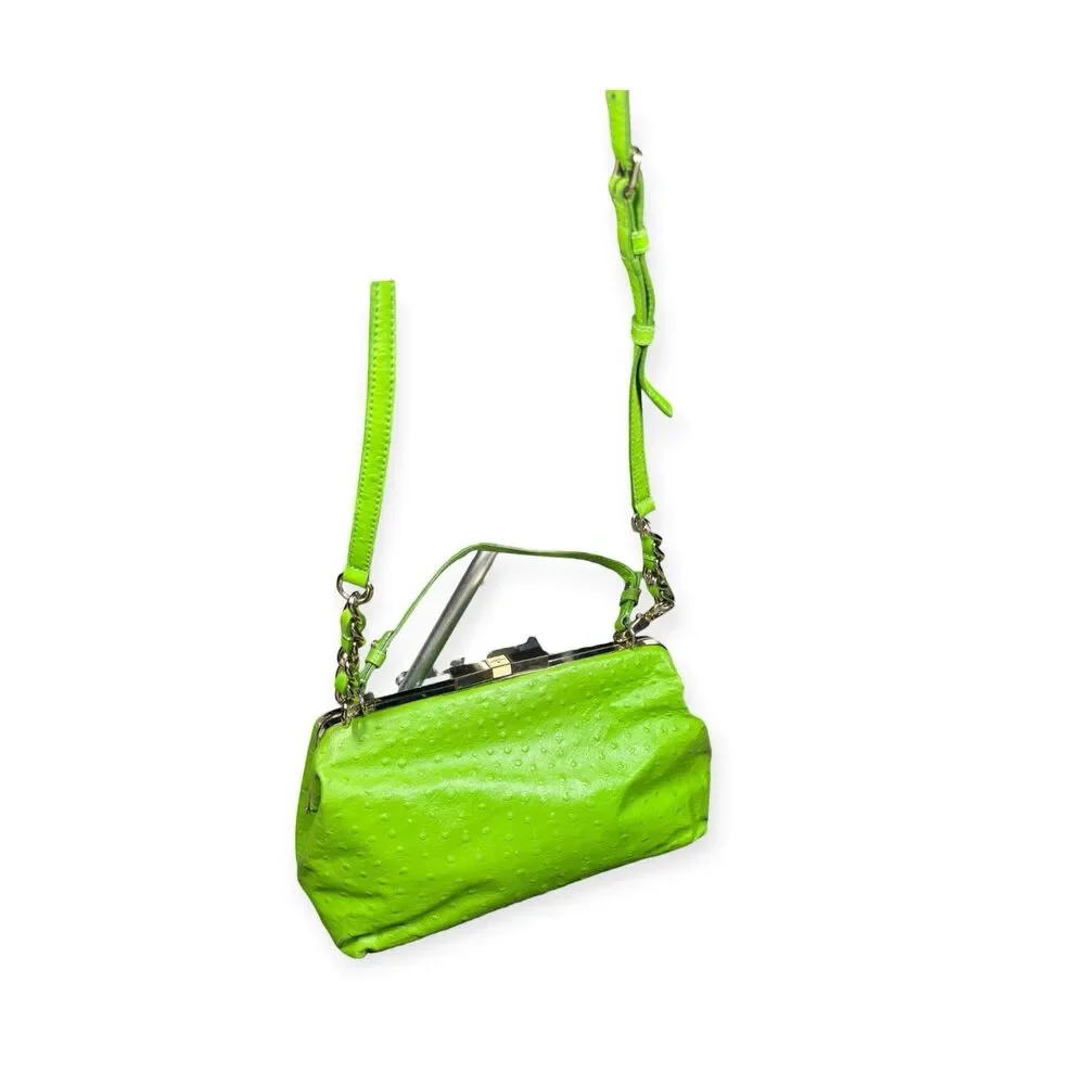 Kate Spade Ostrich Leather Satchel Madeline Victoria Falls Lime‎ Green Crossbody